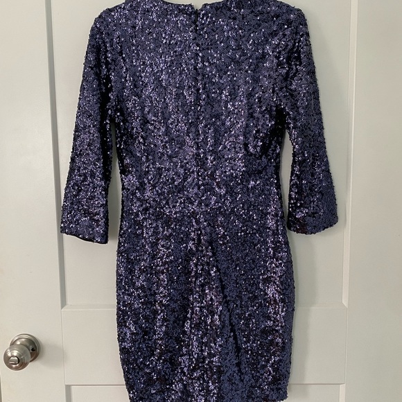 EXPRESS Blue Sequined Mini Dress - Picture 3 of 3